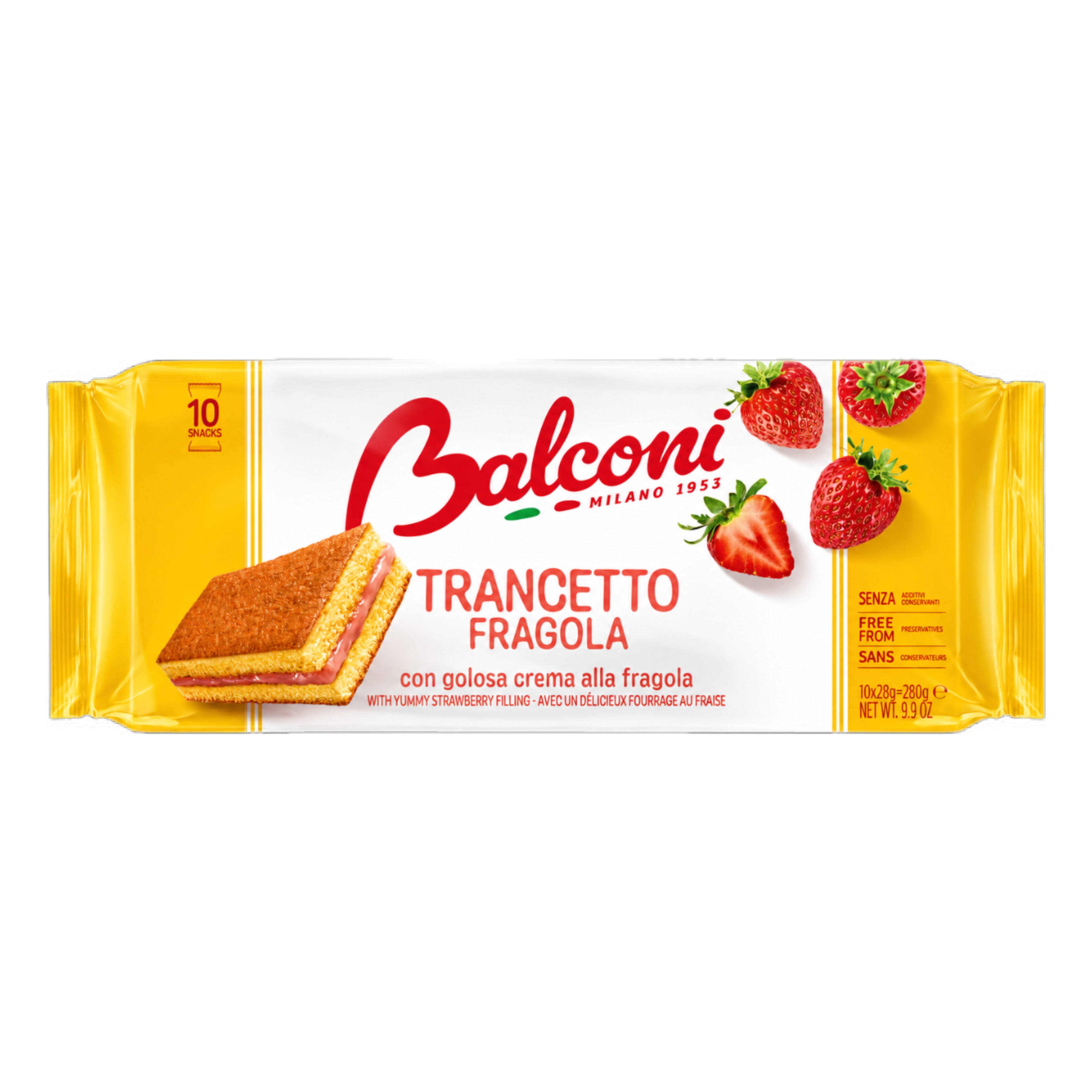 Biscuitkuchen Trancetto Erdbeere 10er Pack - 280g
