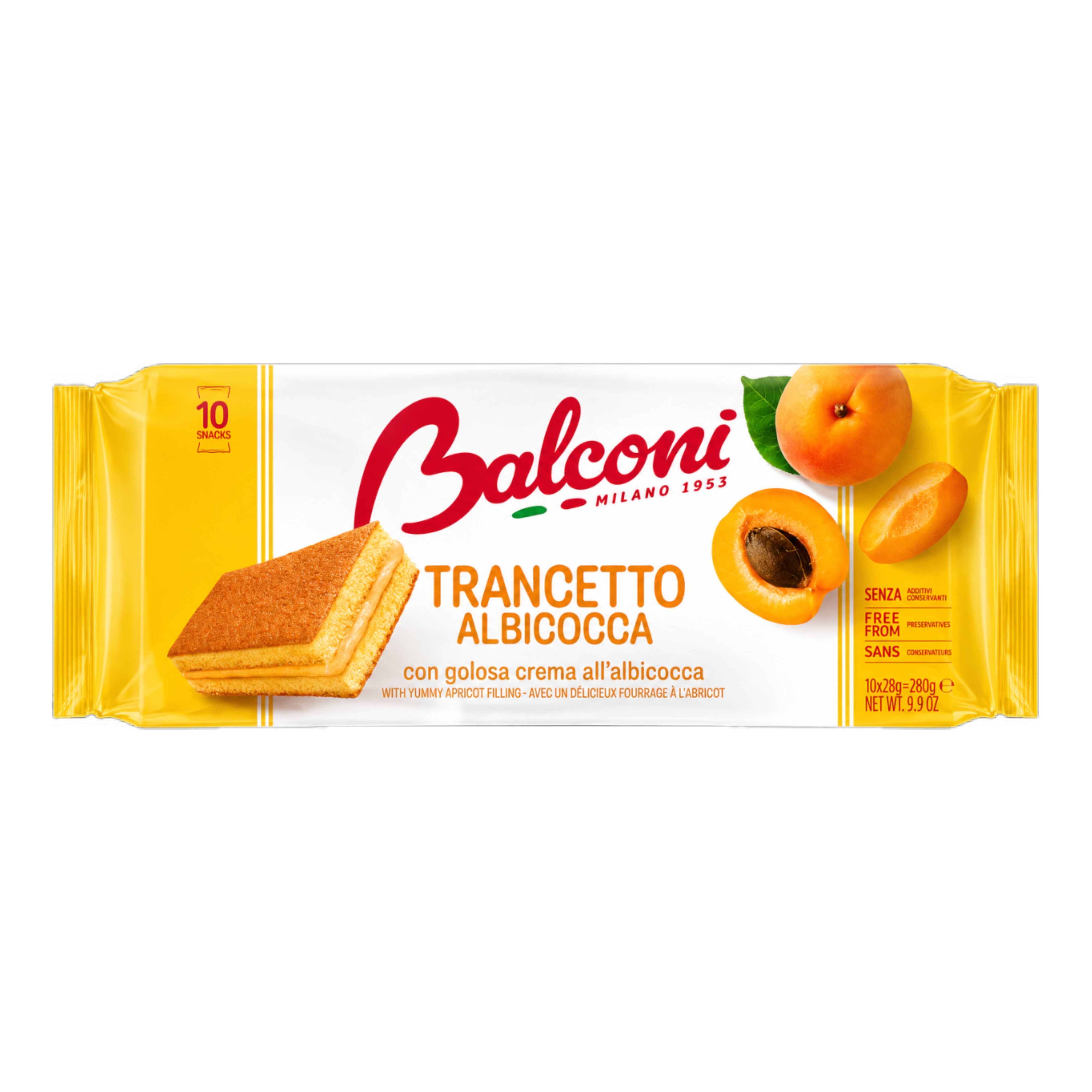 Biscuitkuchen Trancetto Aprikose 10er Pack - 280g