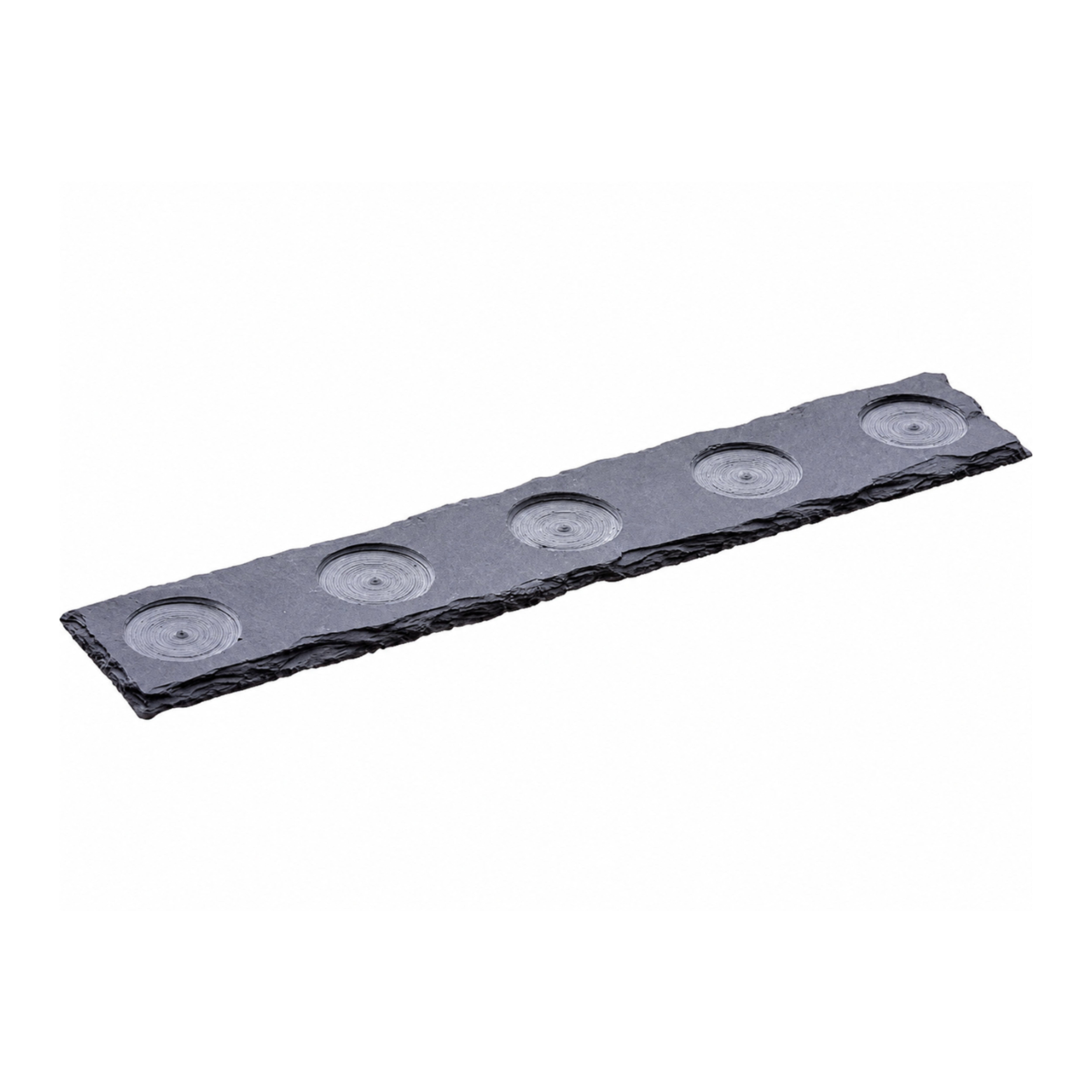 Kerzenhalter Naturschiefer für 5 Teelichter - 4er Pack
