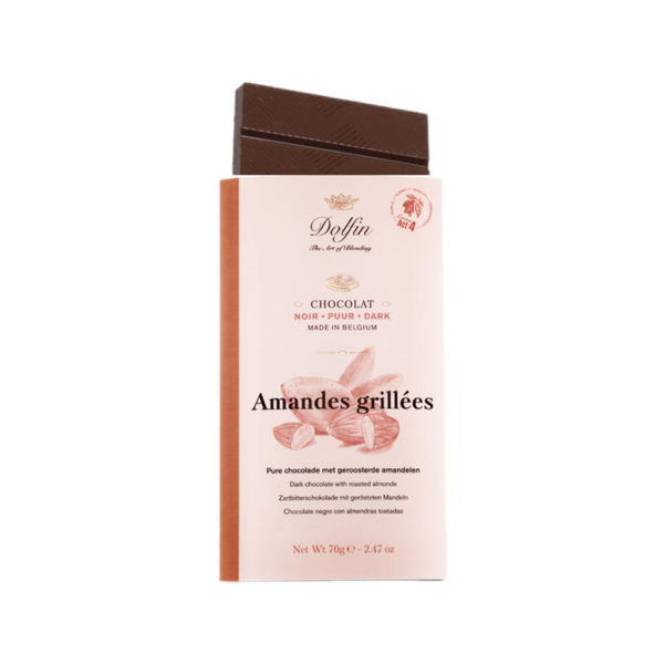 Dark chocolate - roasted almonds 70g