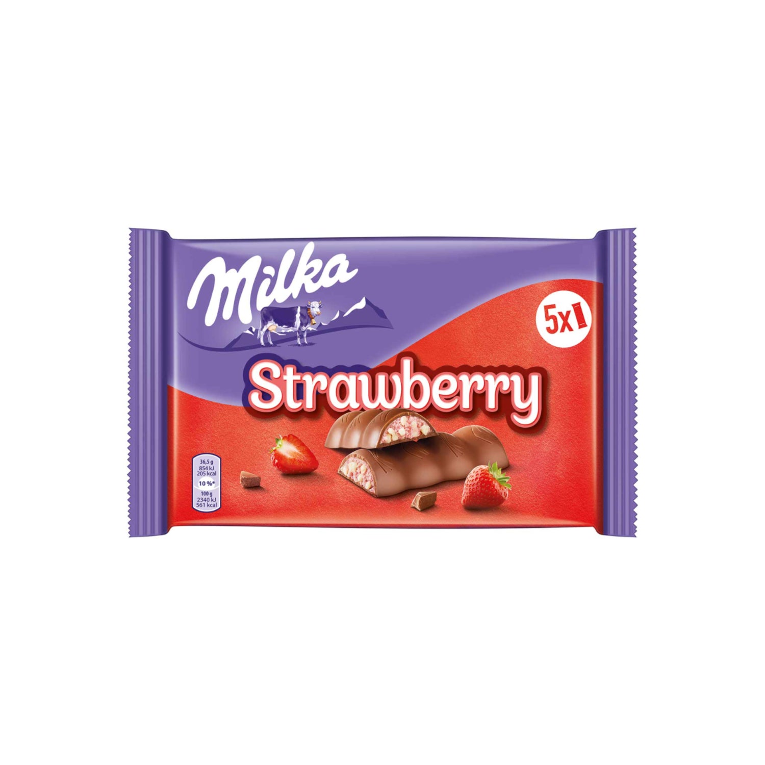 Milka Strawberry Bars 5-Pack - 182.5g