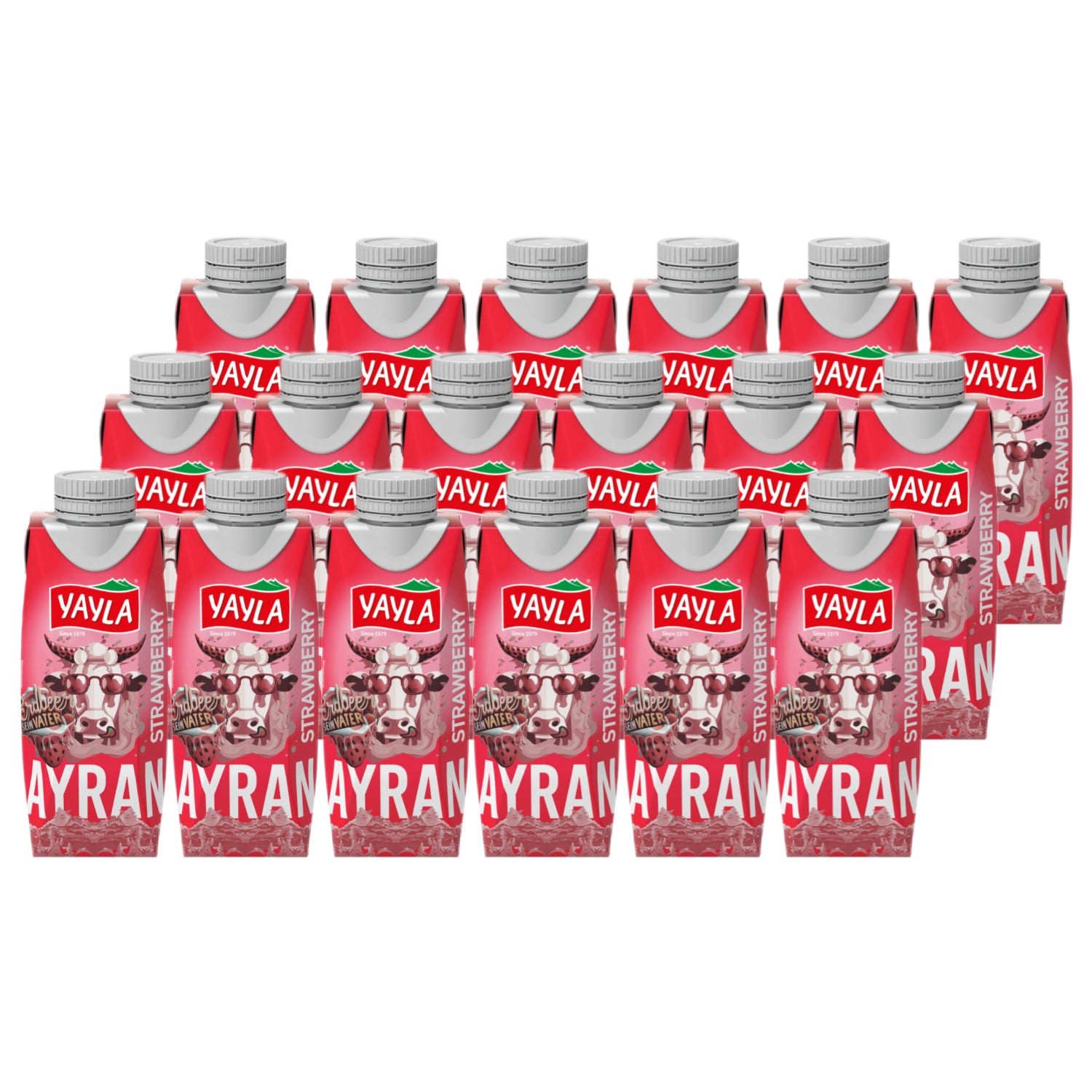 Boisson au yaourt Ayran à la fraise, 18 x 250 ml