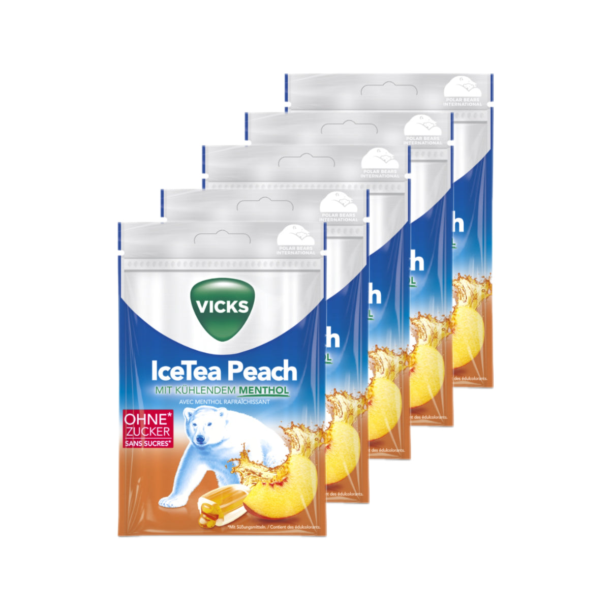 Pastilles contre la toux IceTea Pêche 5 x 72 g
