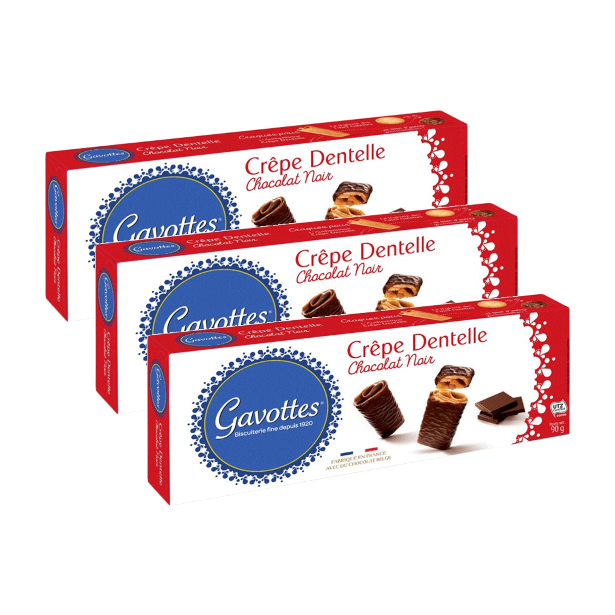 Crêpes Chocolate Noir wafer rolls pack of 3 - 270g