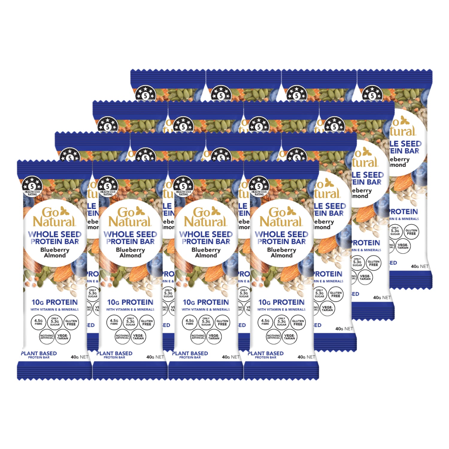 Proteinriegel Whole Seed Blueberry Almond 16 x 40g