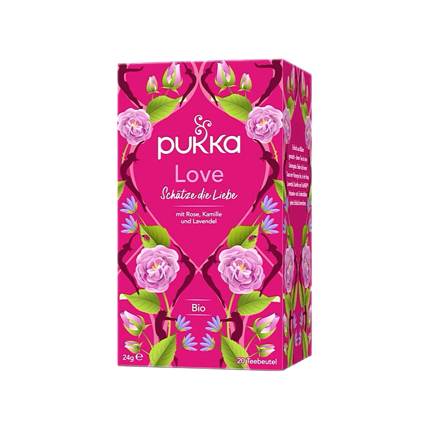 Thé Pukka Love à la rose, à la camomille et à la lavande bio 24 g