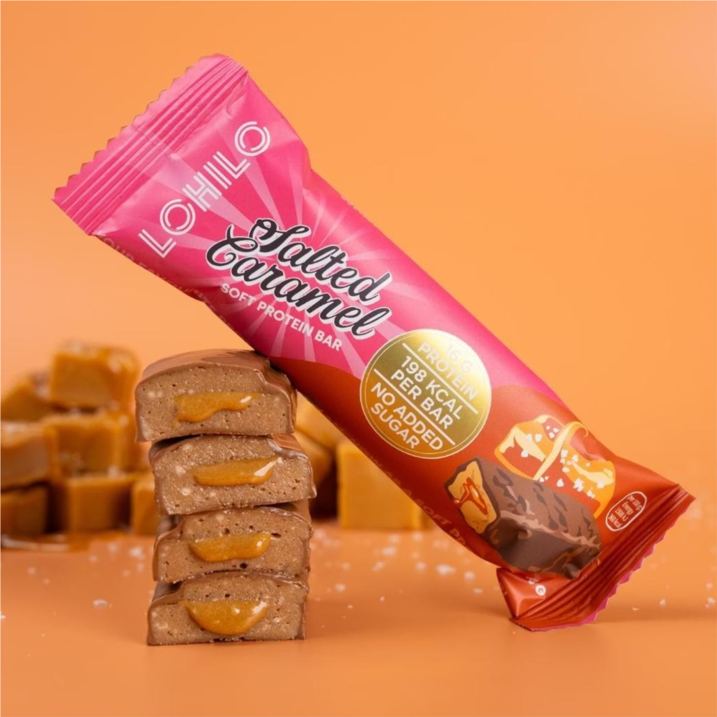 High Protein Riegel Soft Core - Salted Caramel 12 x 55g