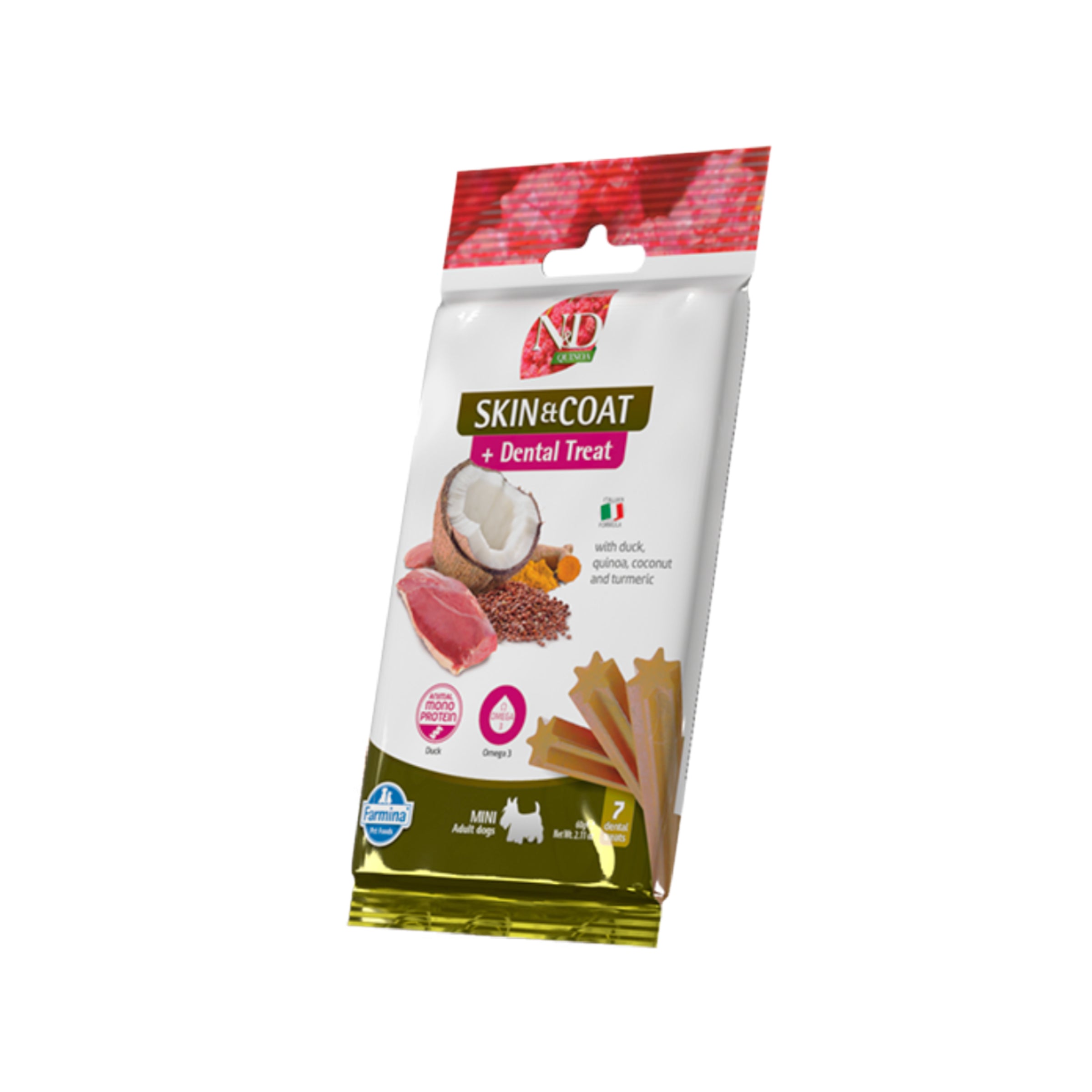 Friandises dentaires pour chiens au poulet, à l'épeautre et aux fruits tropicaux 60 g