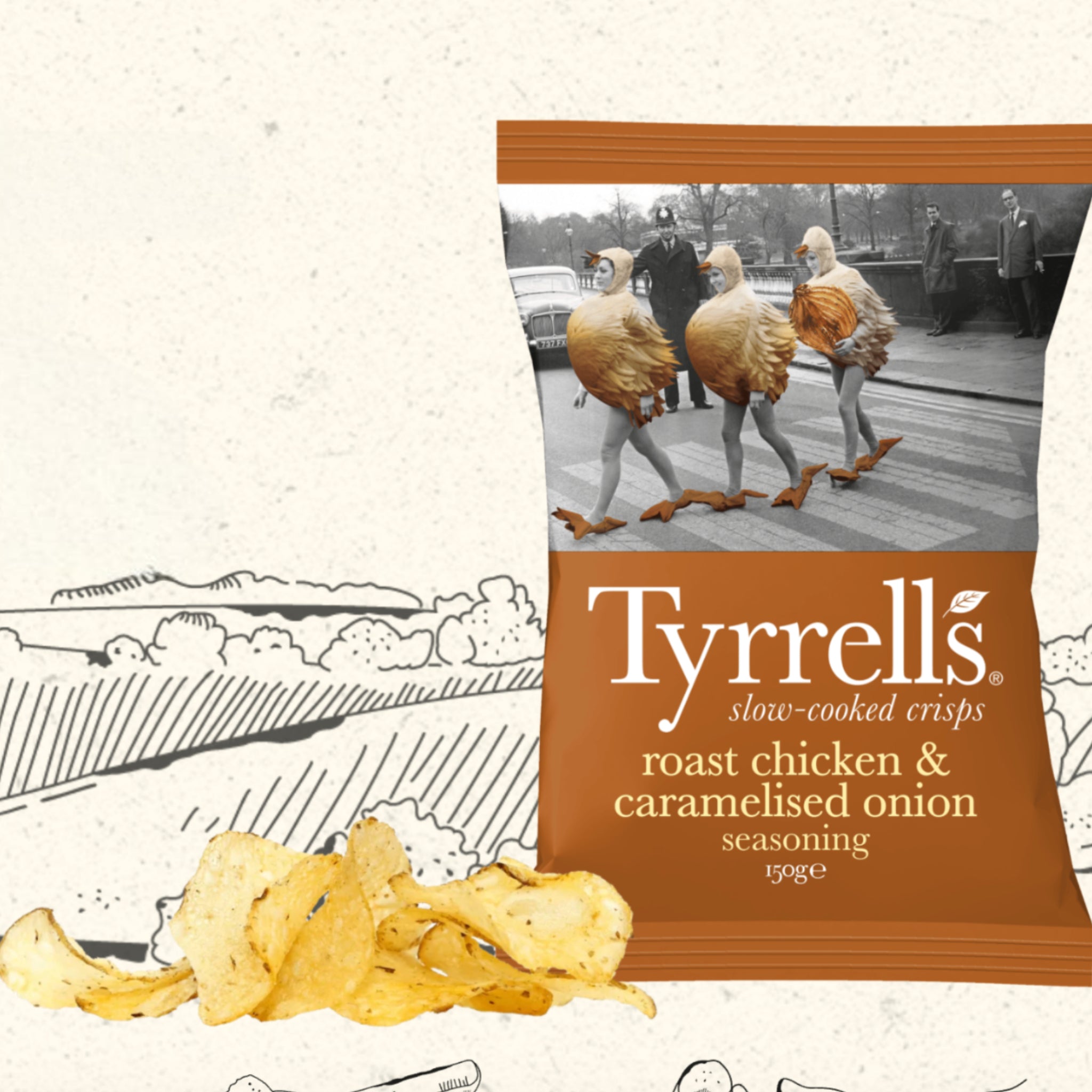 Tyrrells Chips Roast Chicken & Caramalized Onion 3 x 150g