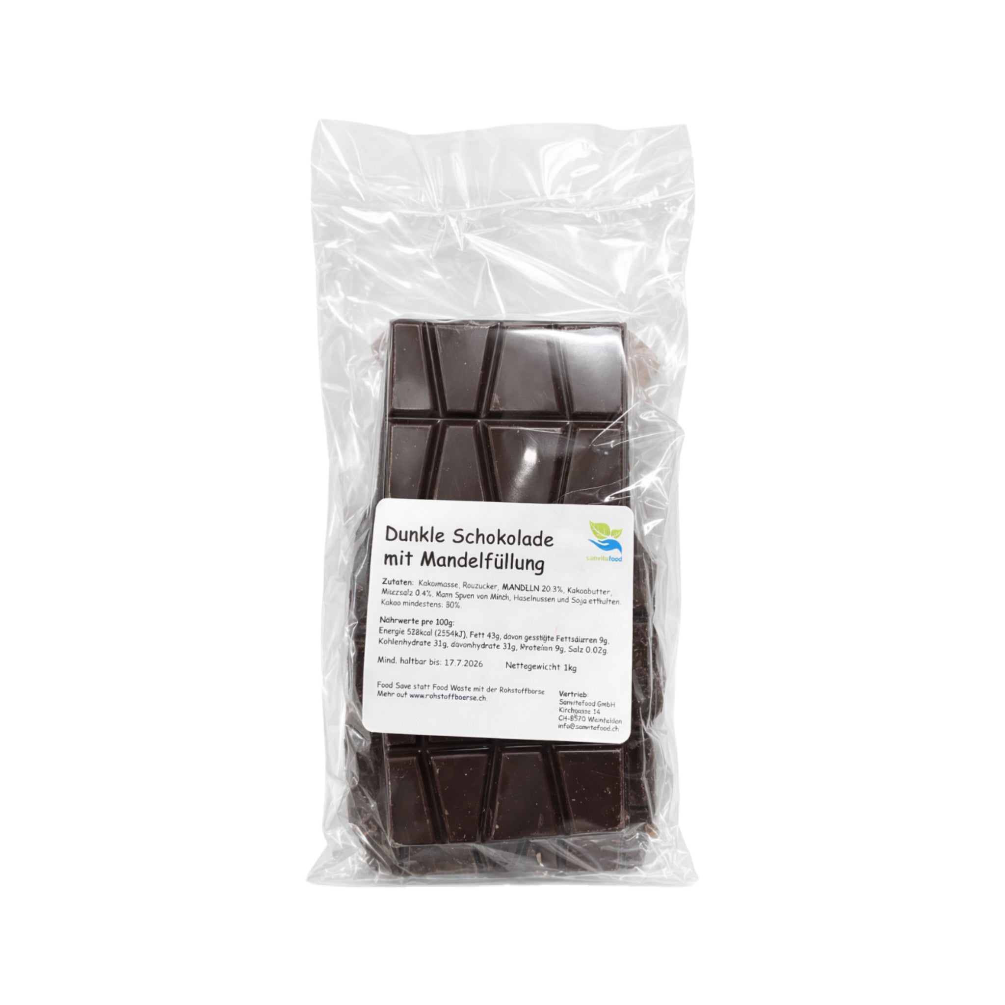 Dunkle Schokolade Bruch mit Mandelfüllung 1kg