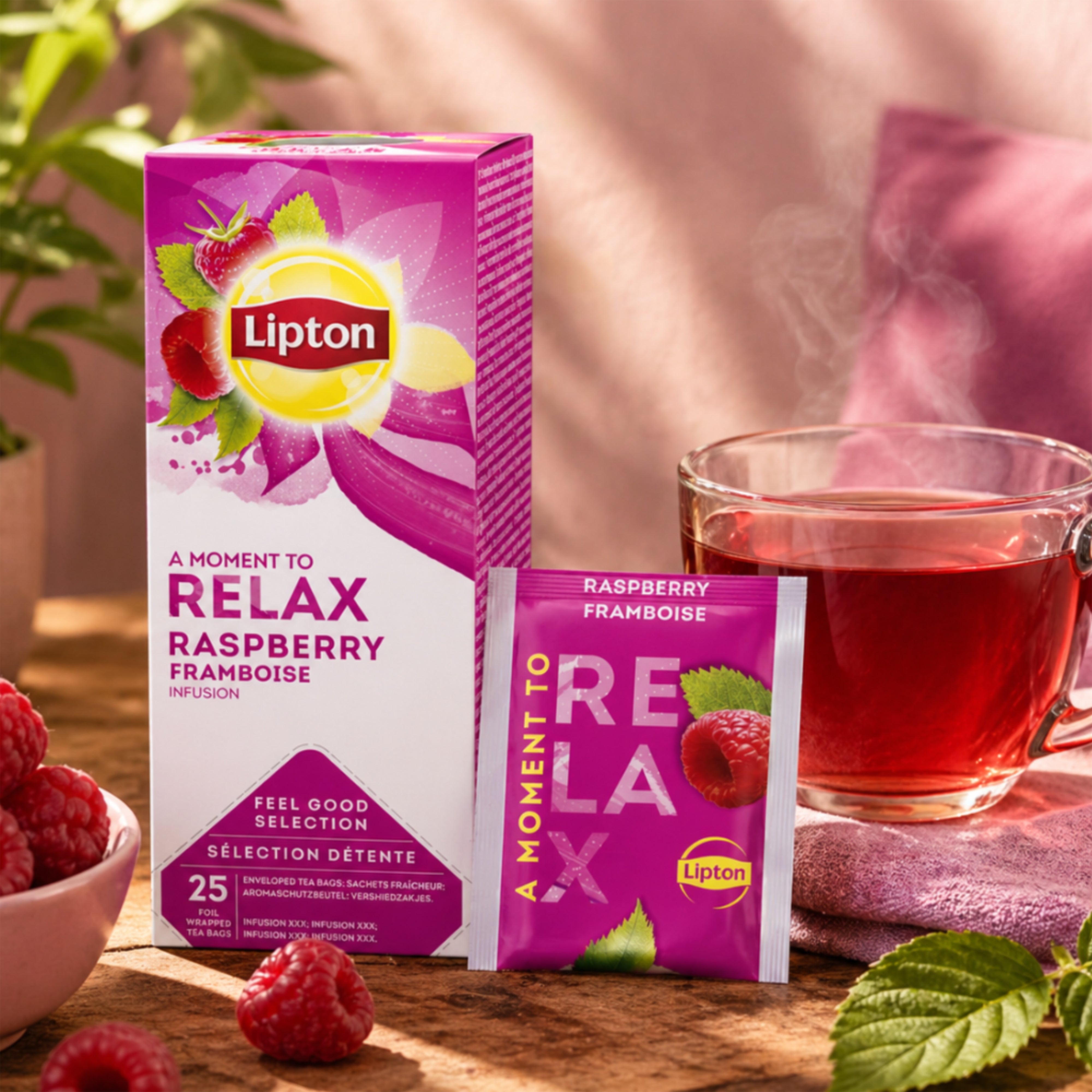 Lipton Tee Feel Good Selection Himbeere - 25 Beutel