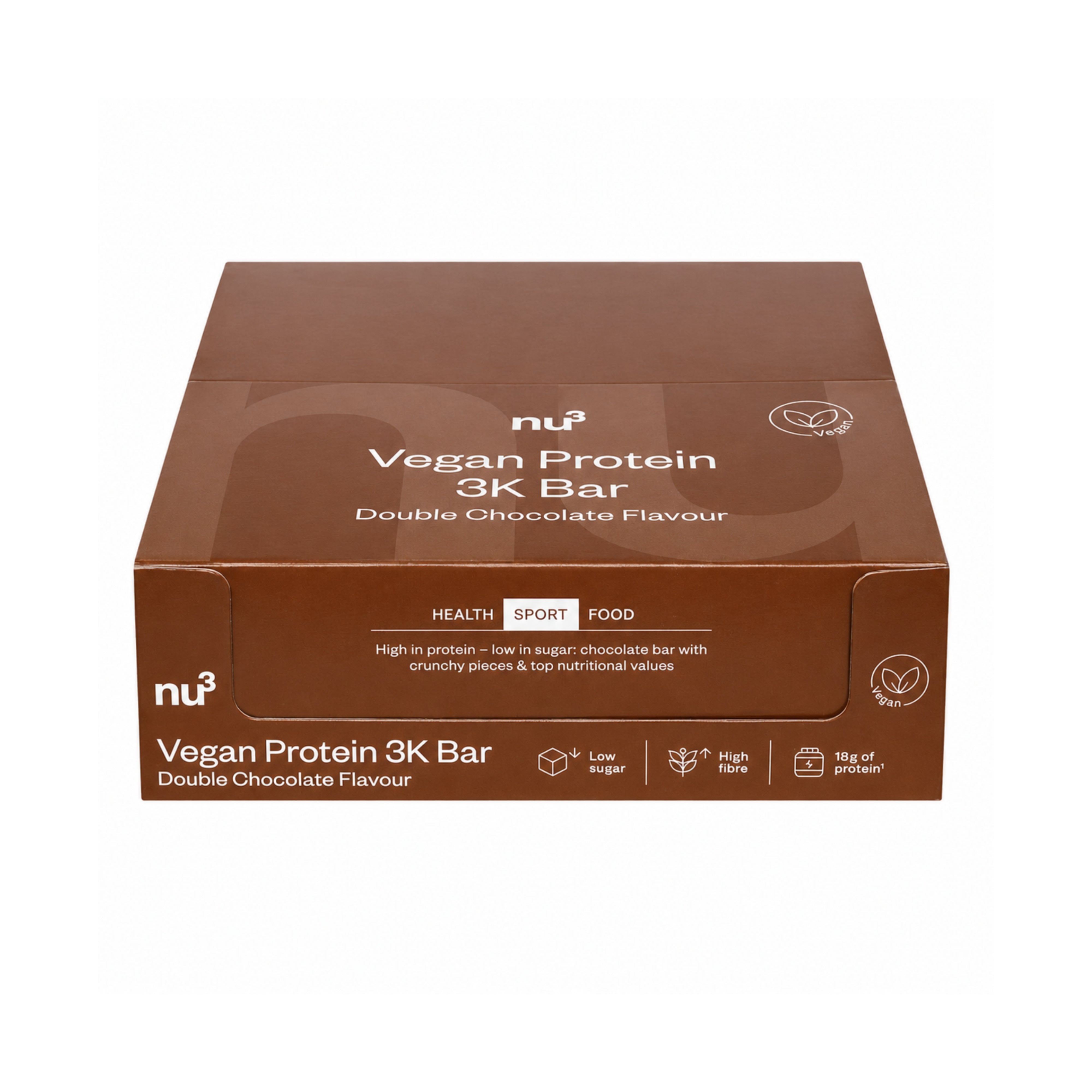 Barre protéinée végétalienne 3K - Brownie noisette 12 x 55g