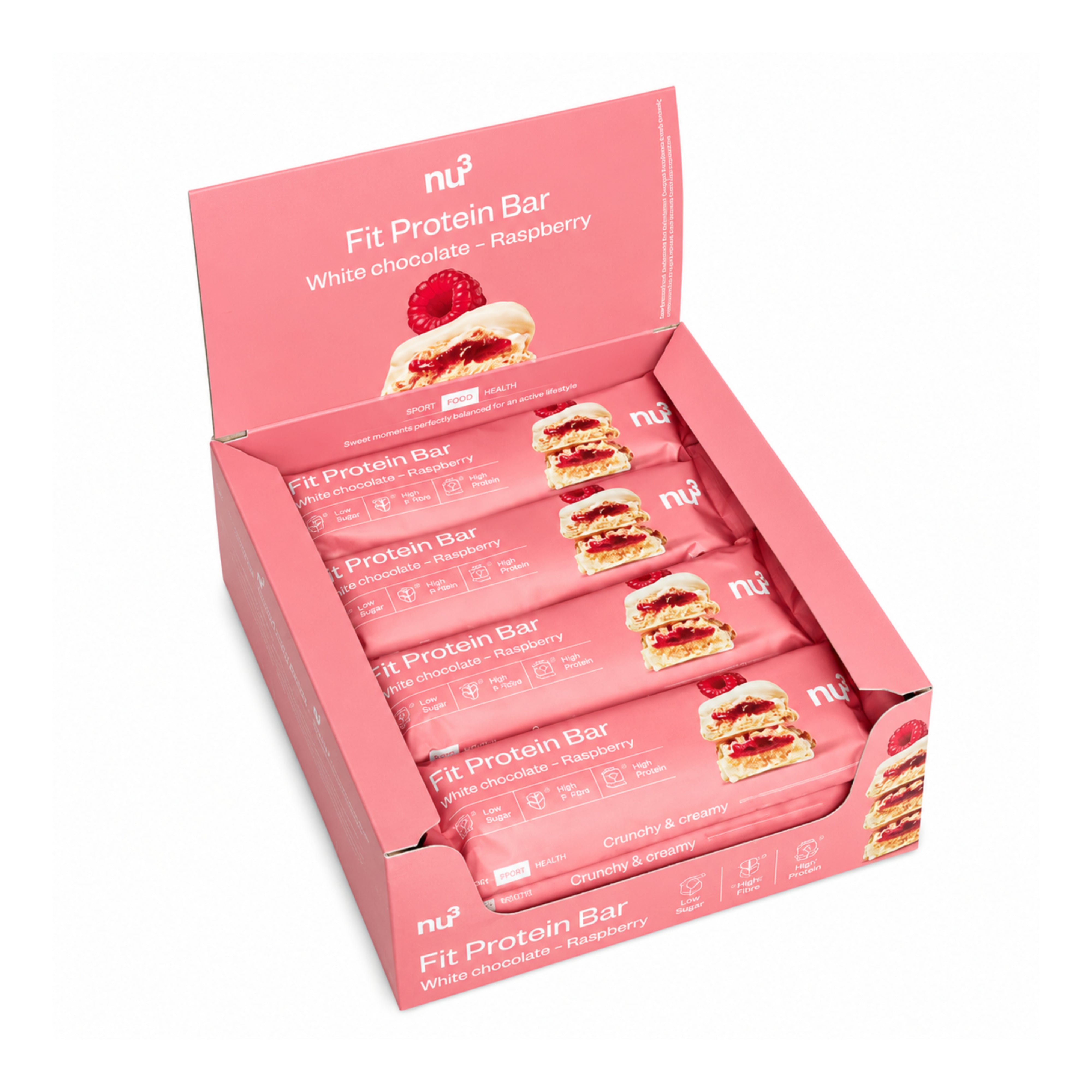 nu3 Fit Protein Bar White Chocolate & Raspberry 12 x 55g