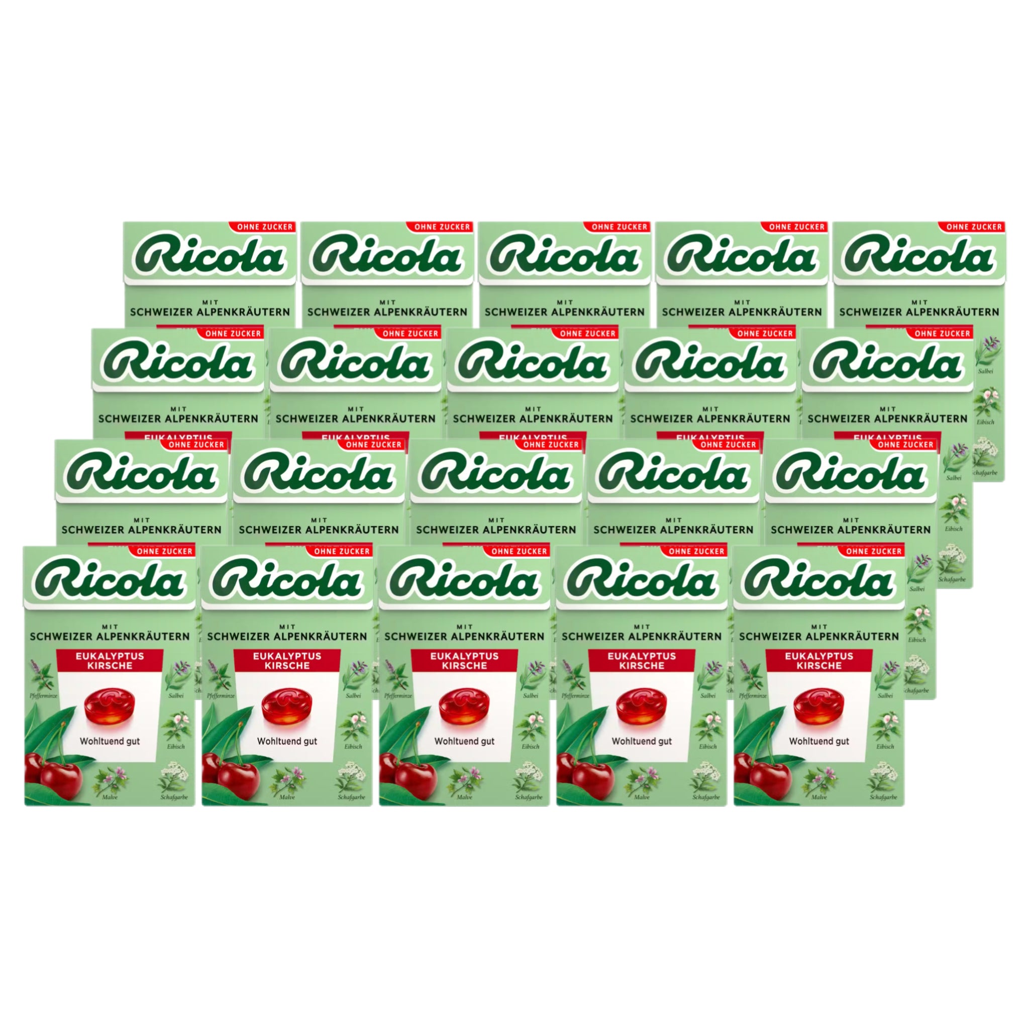 Ricola Eukalyptus Kirsche - zuckerfrei 20 x 50g