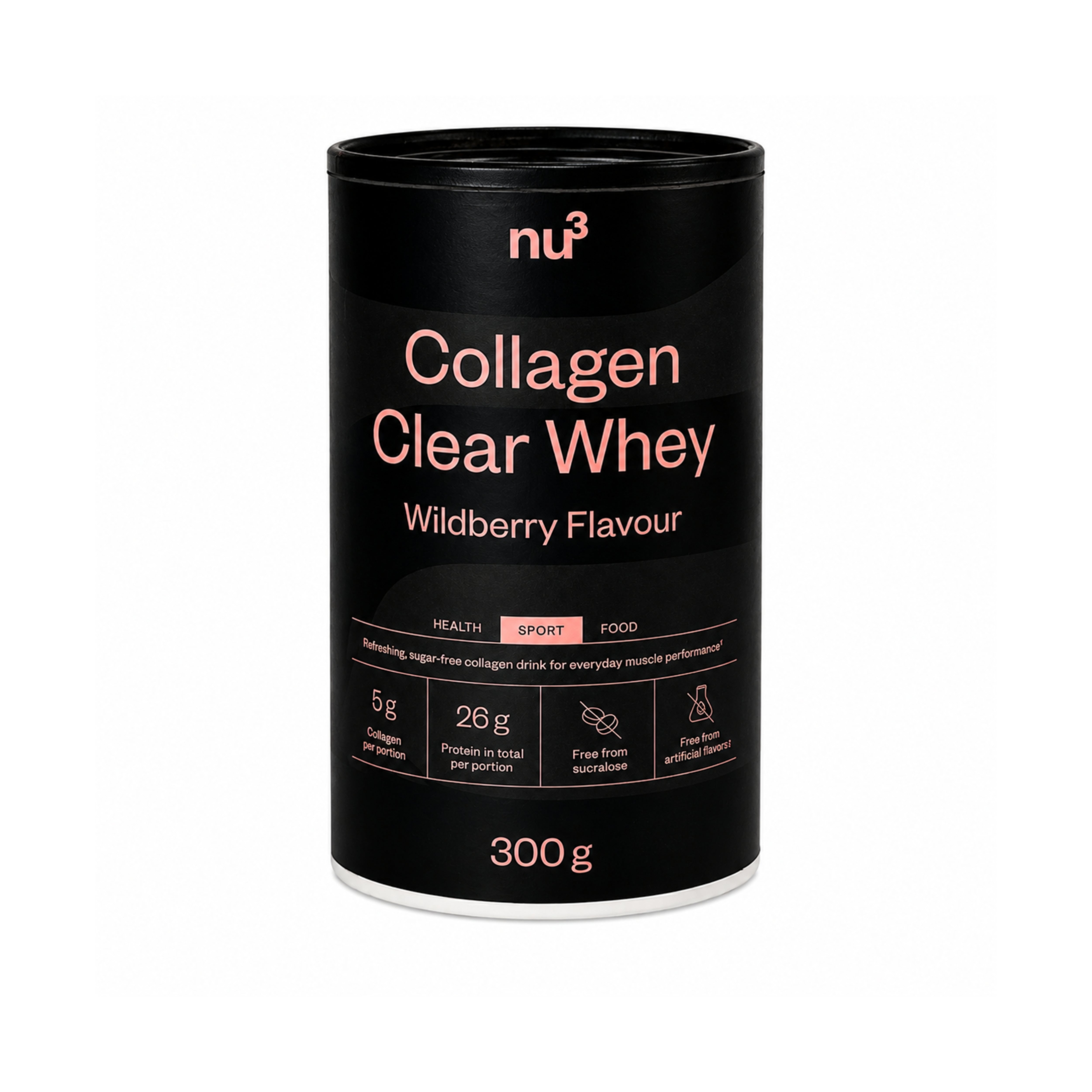 nu3 Clear Whey & Collagen Protein Wild Berry 300g