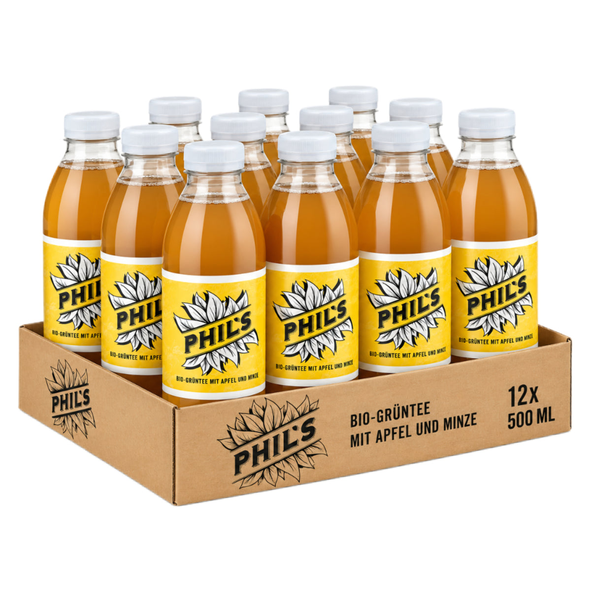 Bio-Grüntee mit Apfel und Minze 12 x 500ml