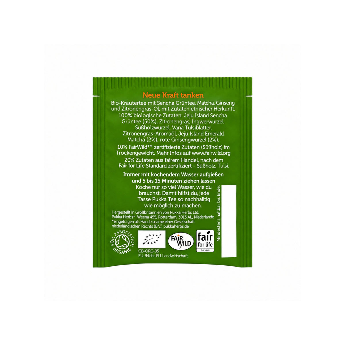 Pukka Thé Ginseng Matcha Vert Bio - 20 sachets