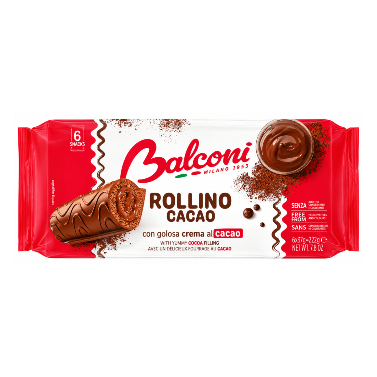 Kakao-Biskuitrollen 222g