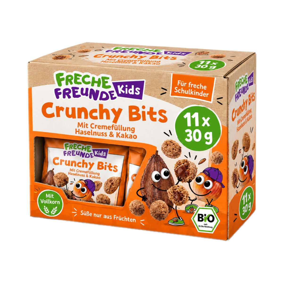 Crunchy Bits Haselnuss & Kakao Bio 11 x 30g