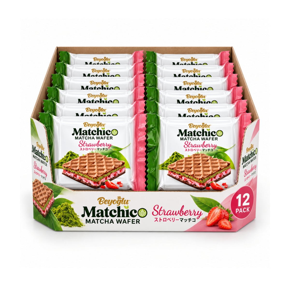 Waffel Matcha & Erdbeere 12 x 32g