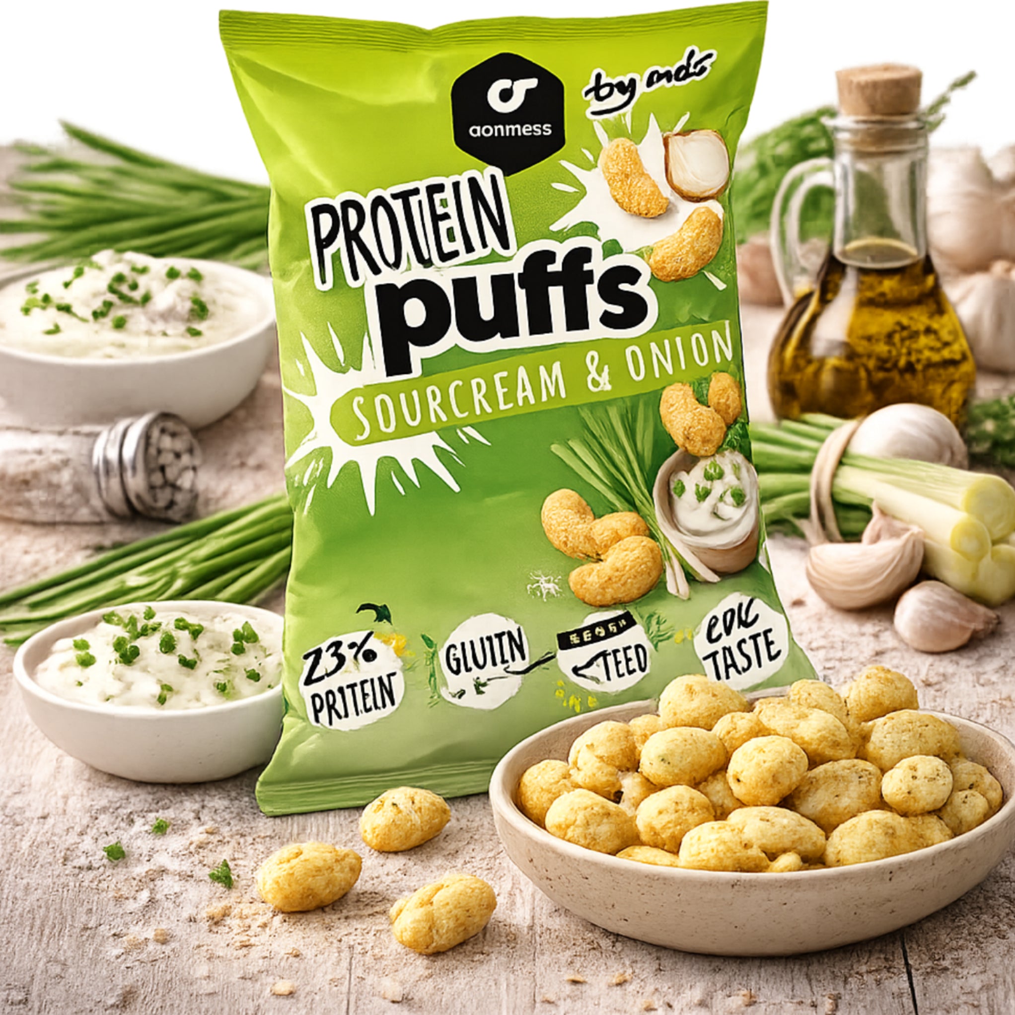 Protein Puffs Sour Cream & Onion 50g