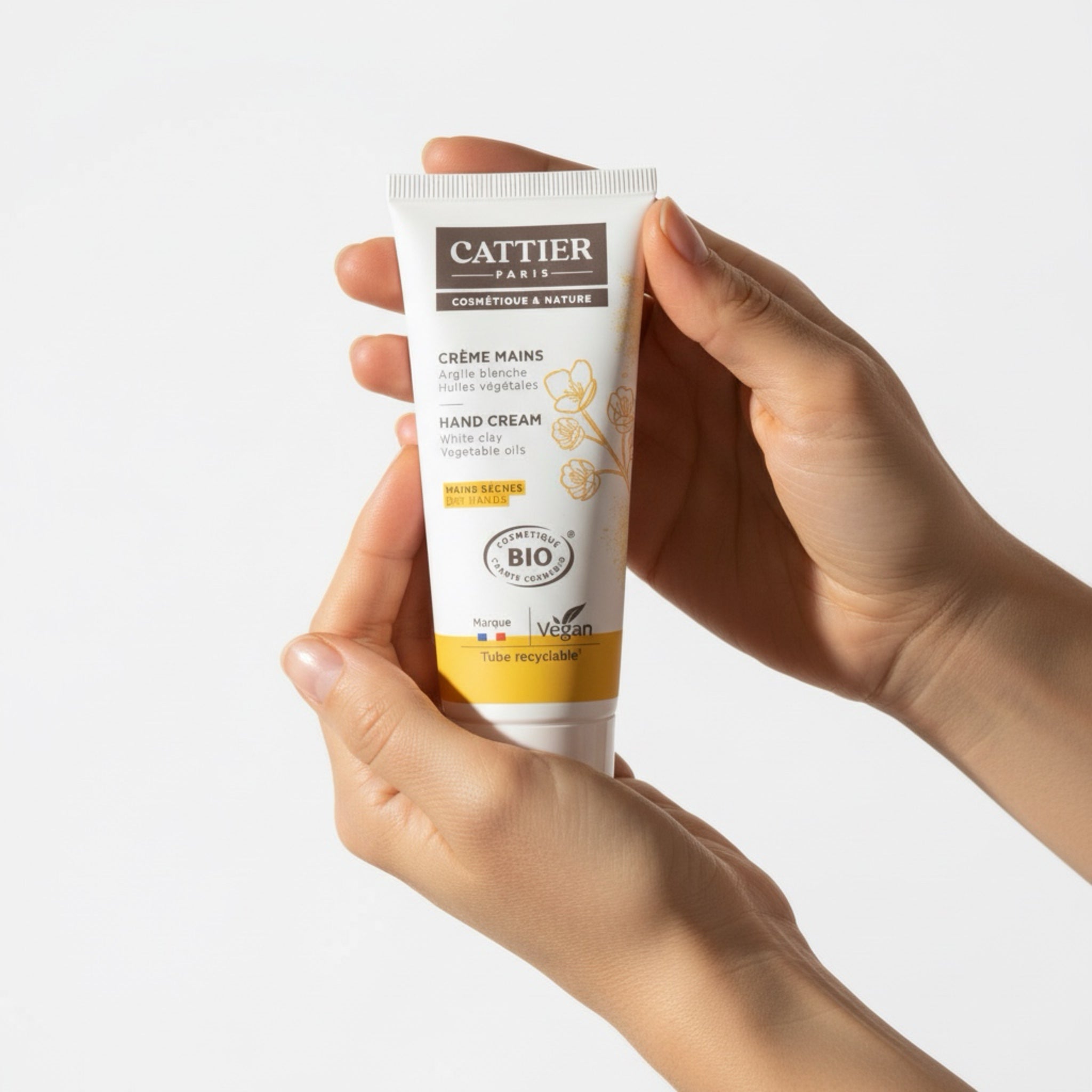 Crème pour les mains à l'argile blanche bio aux propriétés curatives 75 ml