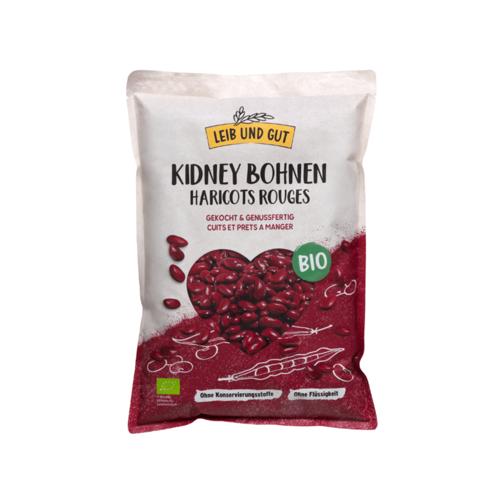 Haricots rouges cuits bio, 1 kg