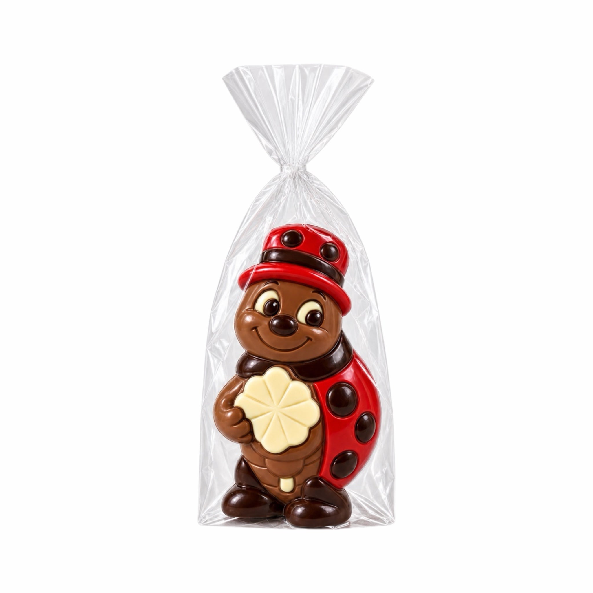 Schokoladen-Glückskäfer mit Kleeblatt 60g