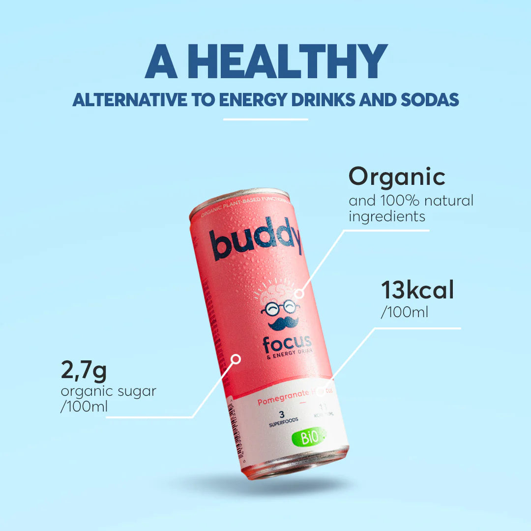 Natural Energy Drink - Pomegranate & Hibiscus Bio 250ml
