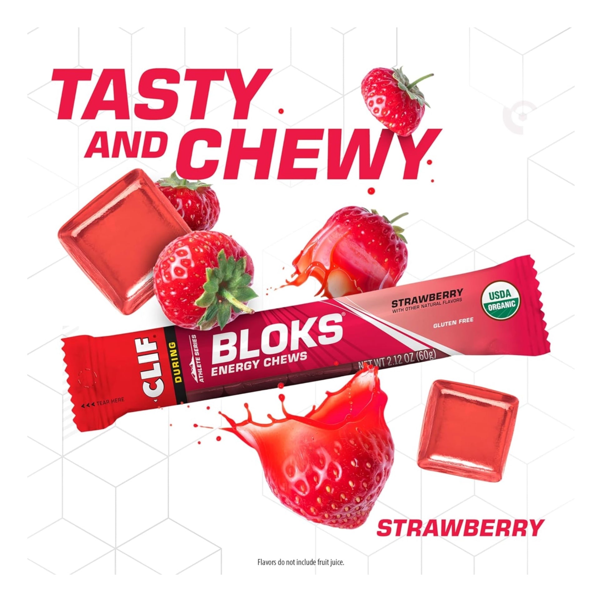 CLIF Shot Energy Chew Bloks Strawberry 18 x 60g