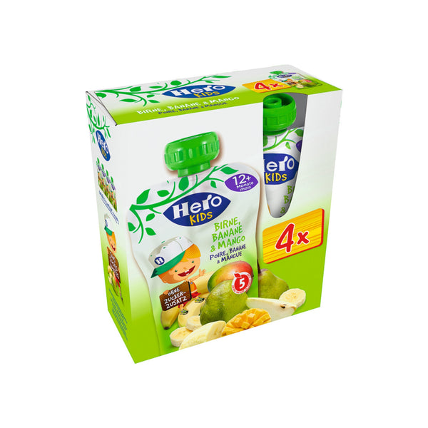 Quetschbeutel Birne Banane Mango 4er Pack - 480g