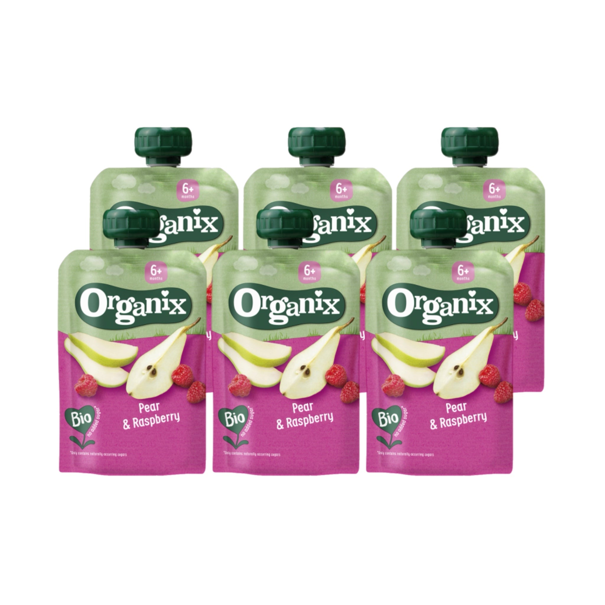 Sachets de jus de poire et de framboise bio 6 x 100 g