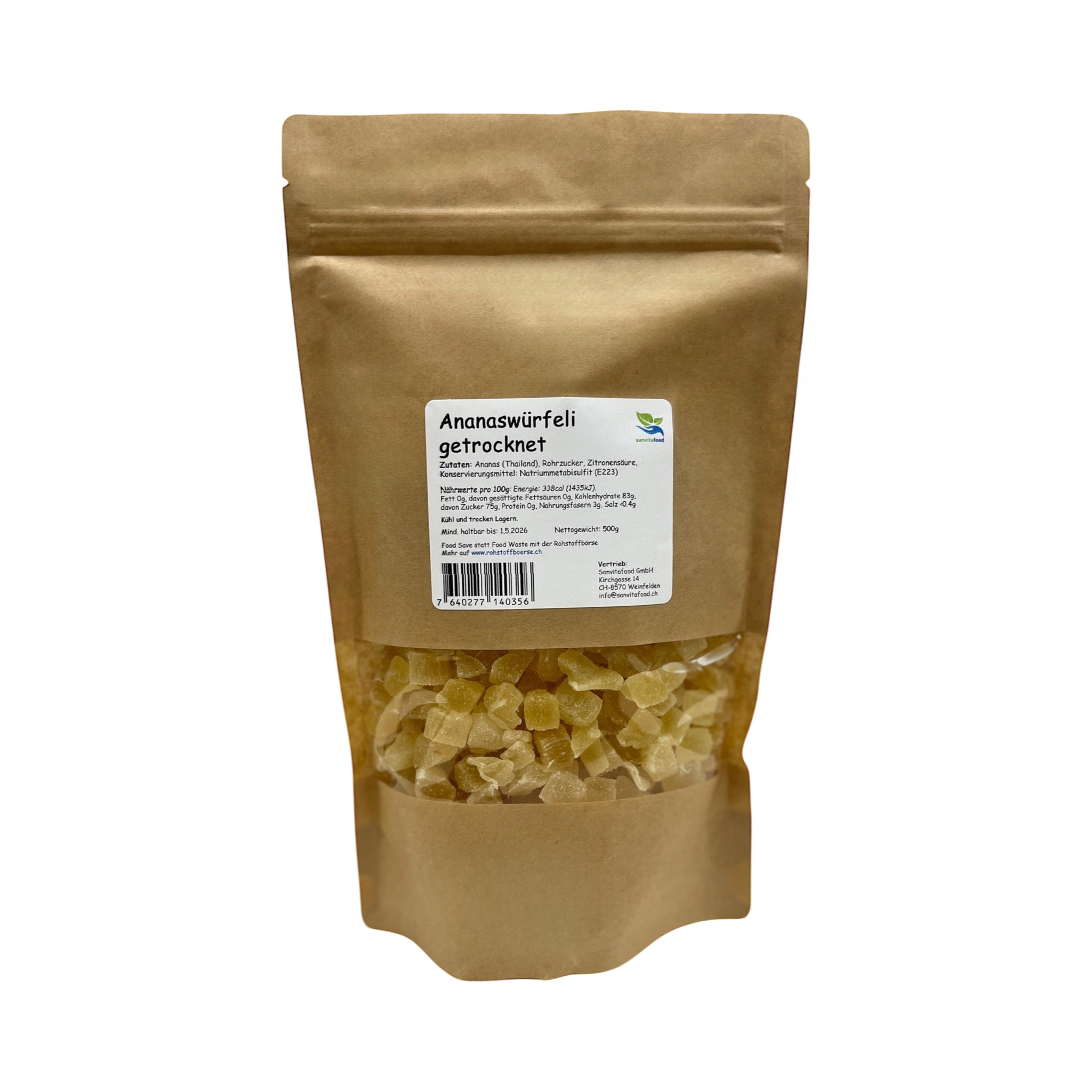Ananaswürfel Getrocket 500g