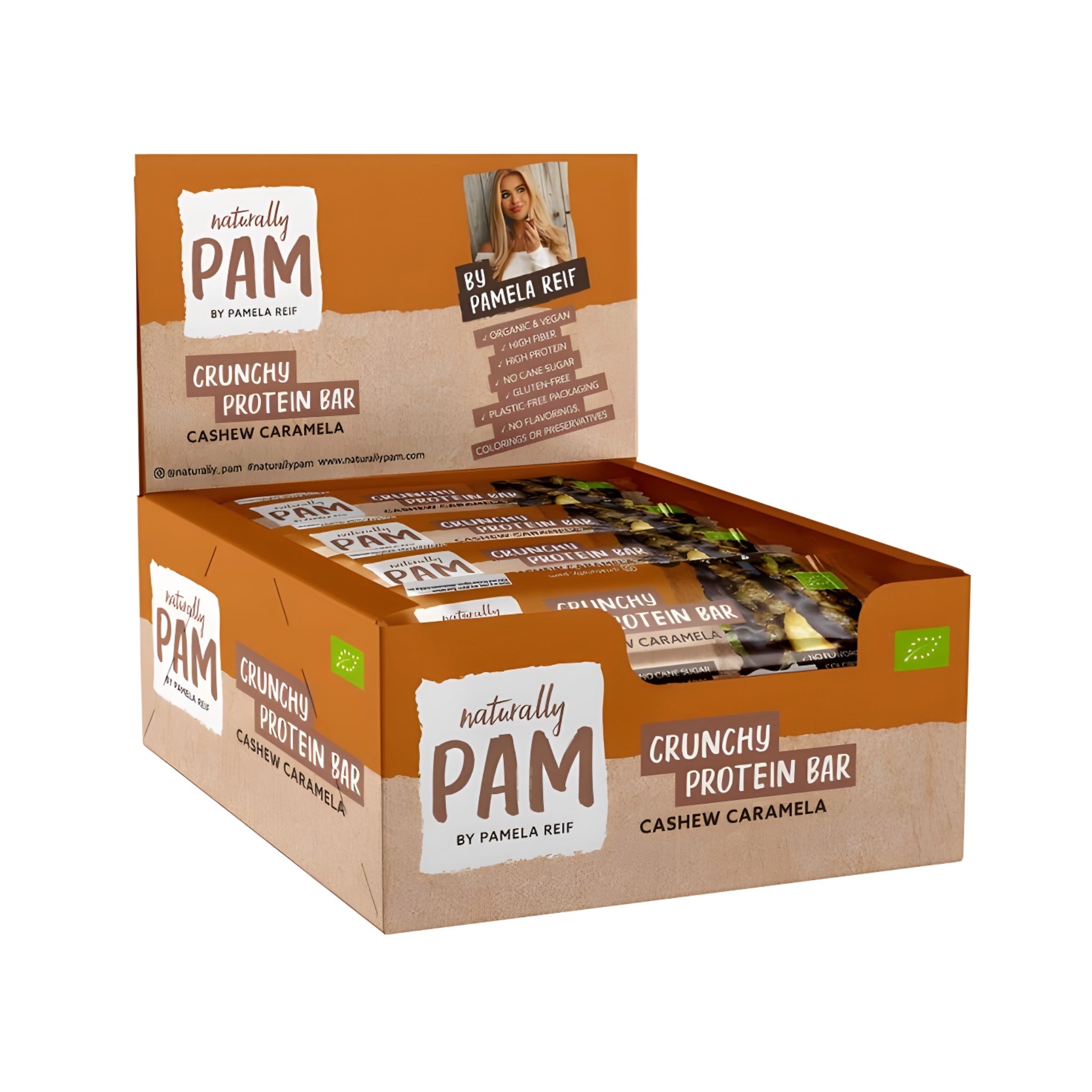 Crunchy Protein Riegel Cashew Caramela Bio 12 x 30g