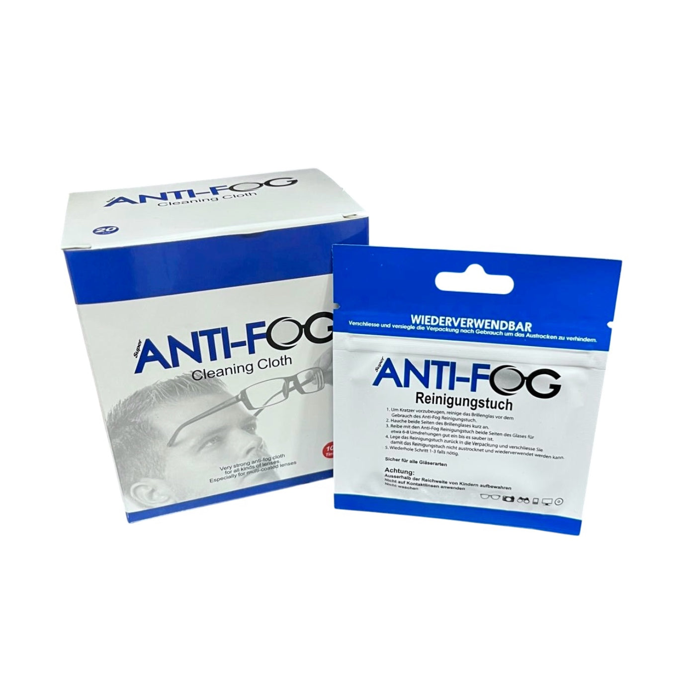 Anti-Anlauf- & Reinigungstuch (100x verwendbar) – 20er Packung