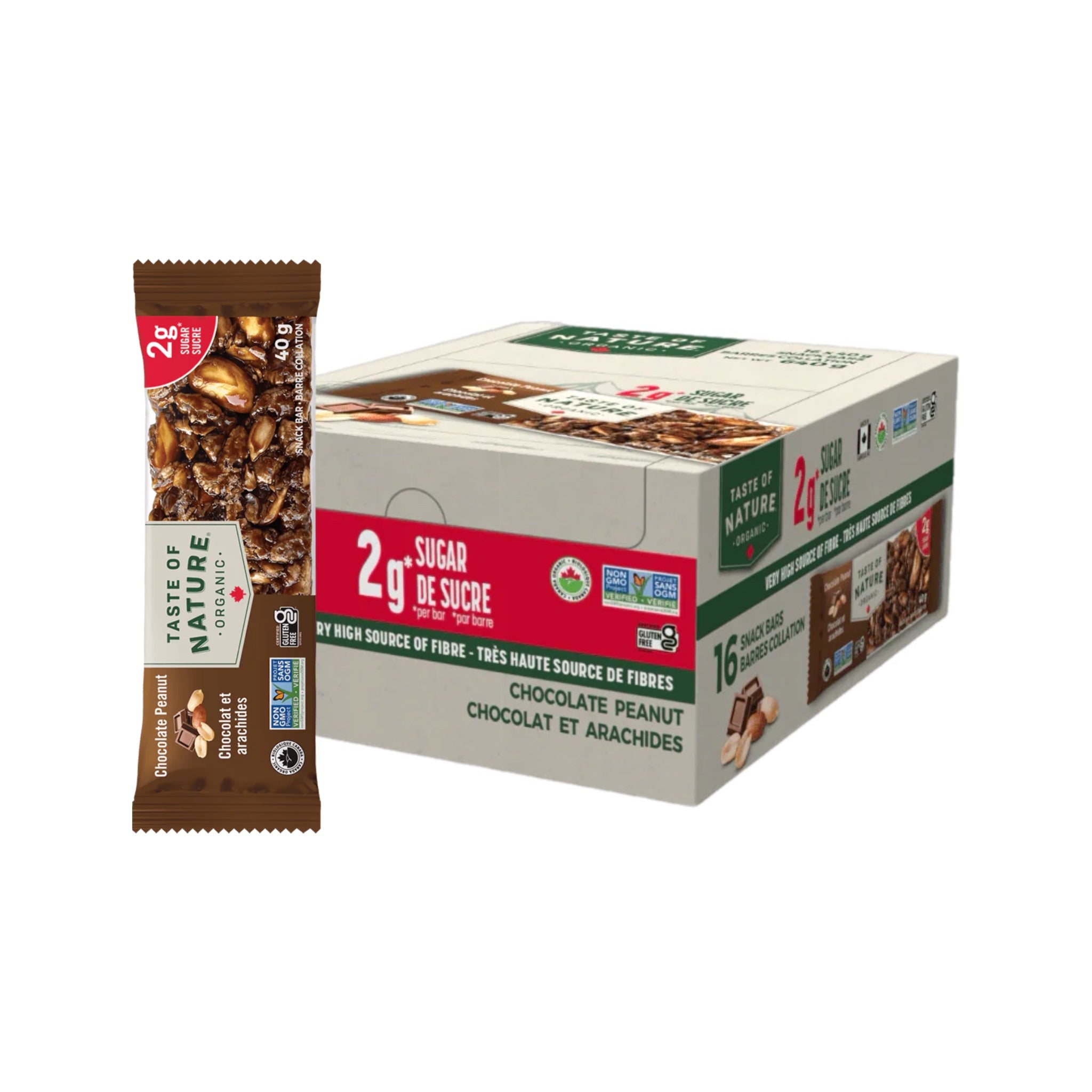 Riegel Chocolate Peanut Low Sugar Bio 16 x 40g