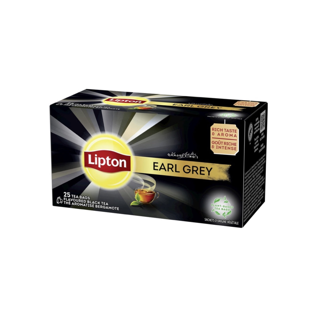Thé Lipton Earl Grey, paquet de 25 - 40 g