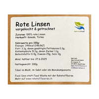 Rote Linsen vorgekocht & getrocknet 300g