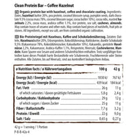 Clean Protein Riegel Coffee Hazlenut Bio 12 x 42g