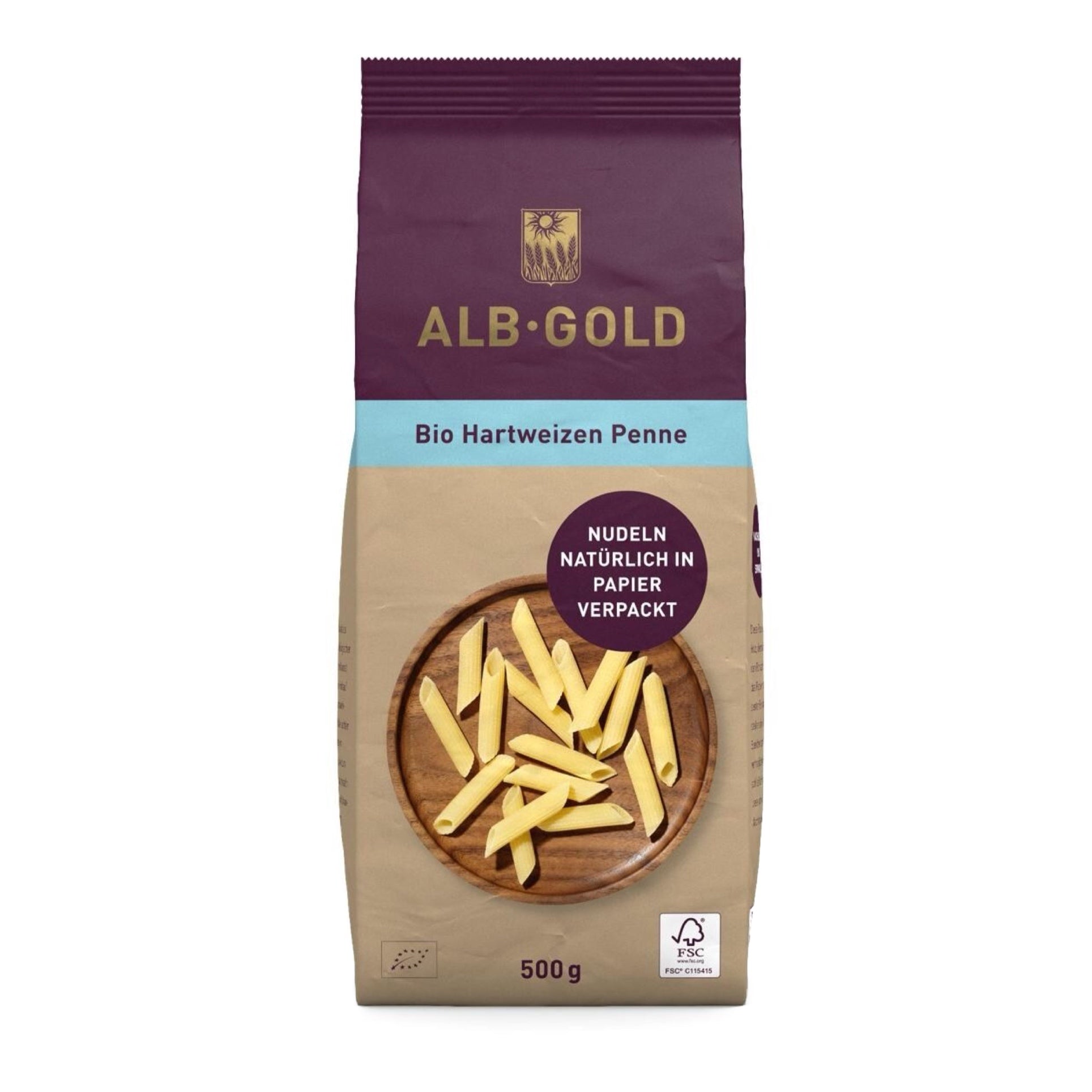 Pâtes penne au blé dur bio 500g
