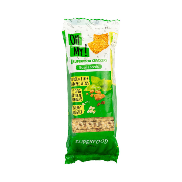 Superfood Crackers - Basilikum & Samen 150g
