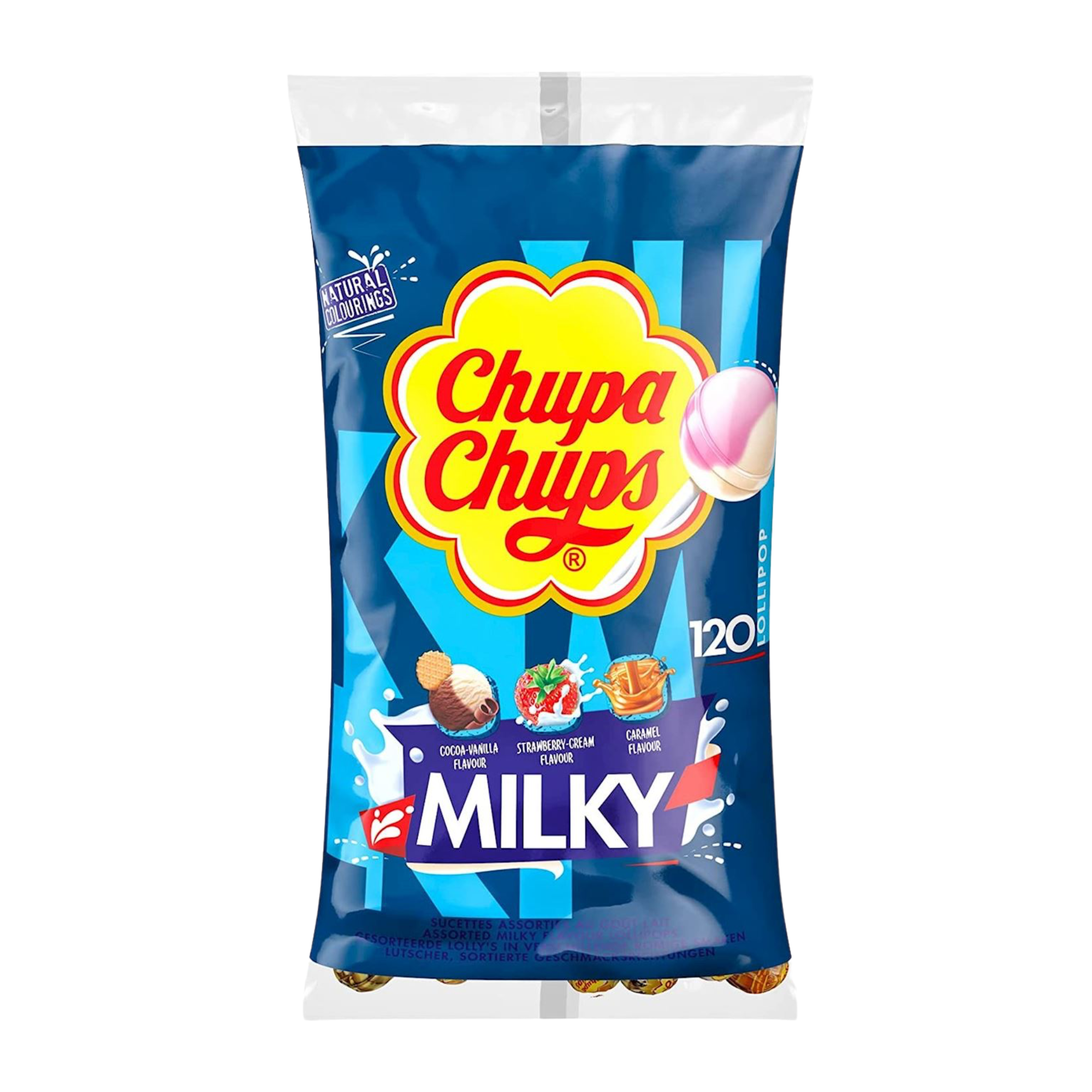 Chupa Chups Milky - 3 Aromen 120 Lollis - 1440g