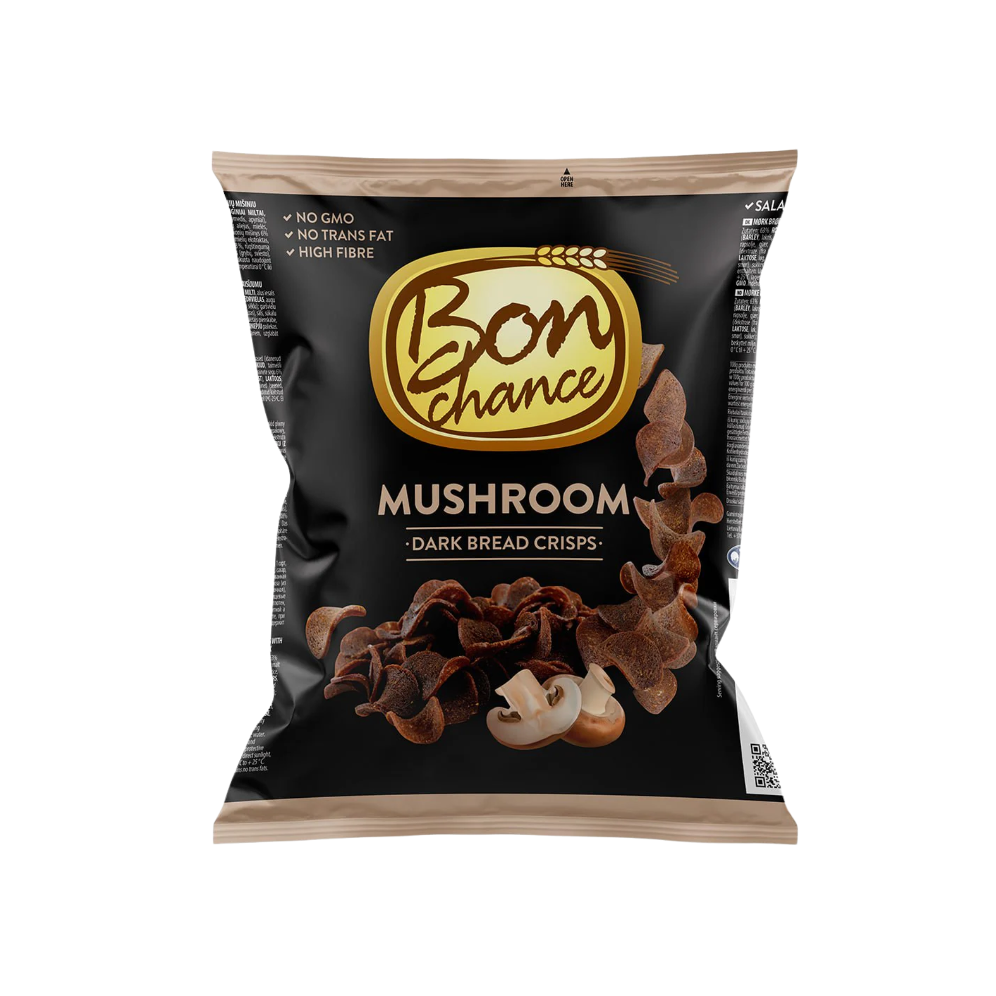 Dunkle Brotchips mit Pilzgeschmack 120g