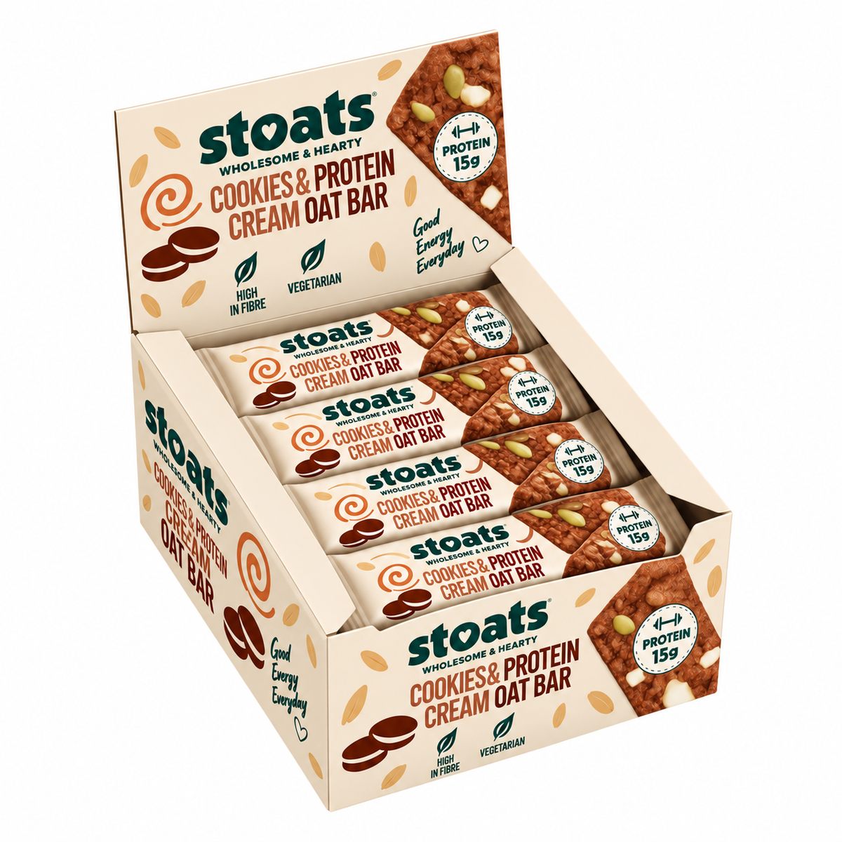 Proteinriegel Hafer Cookies & Cream 16 x 80g
