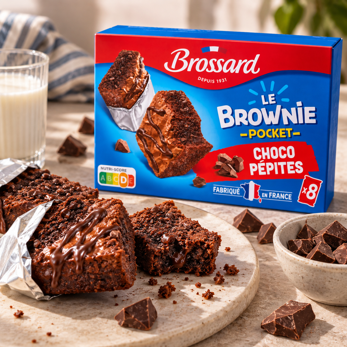 Mini Brownie mit Schokostückchen 8er Pack - 240g