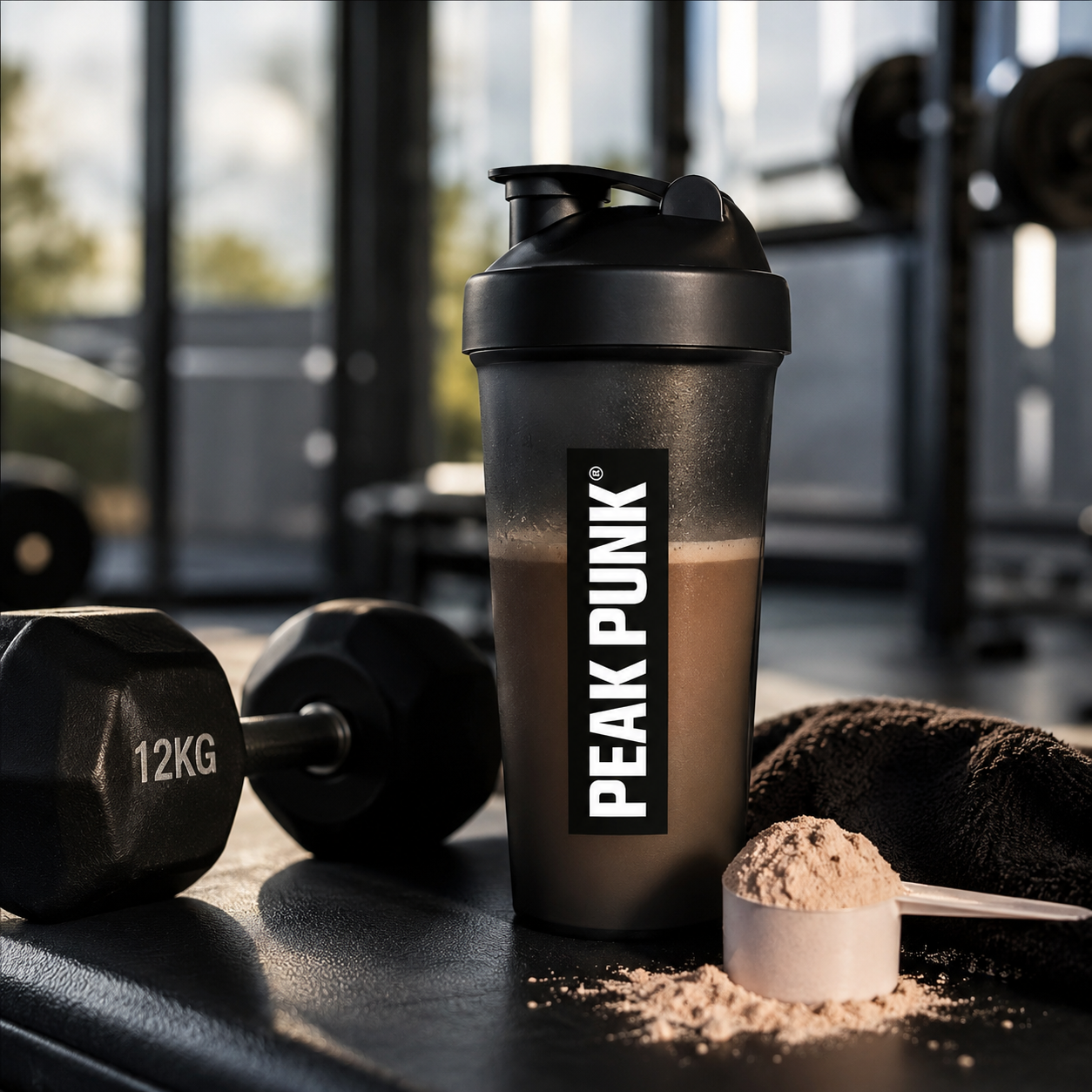 Shaker protéiné biosourcé - Transparent Noir 600 ml