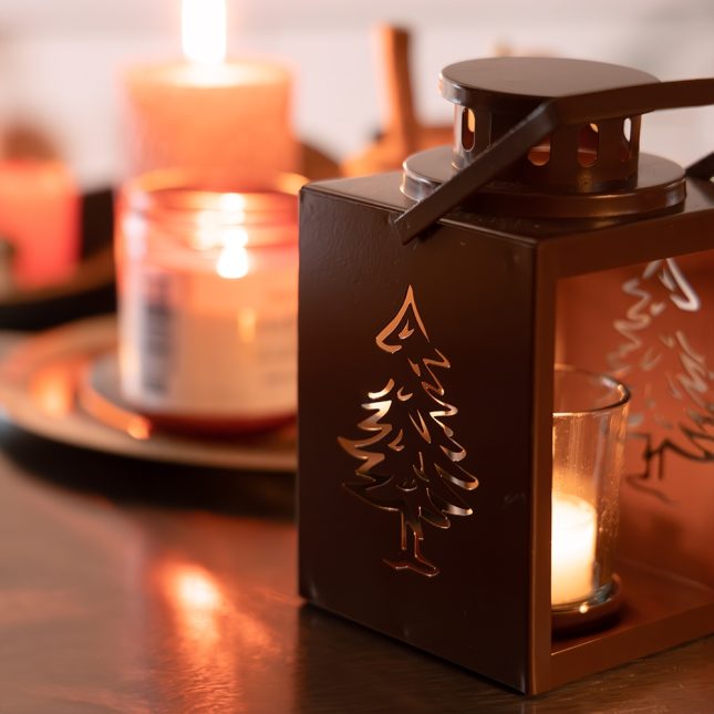 Lanterne en métal pour sapin de Noël 