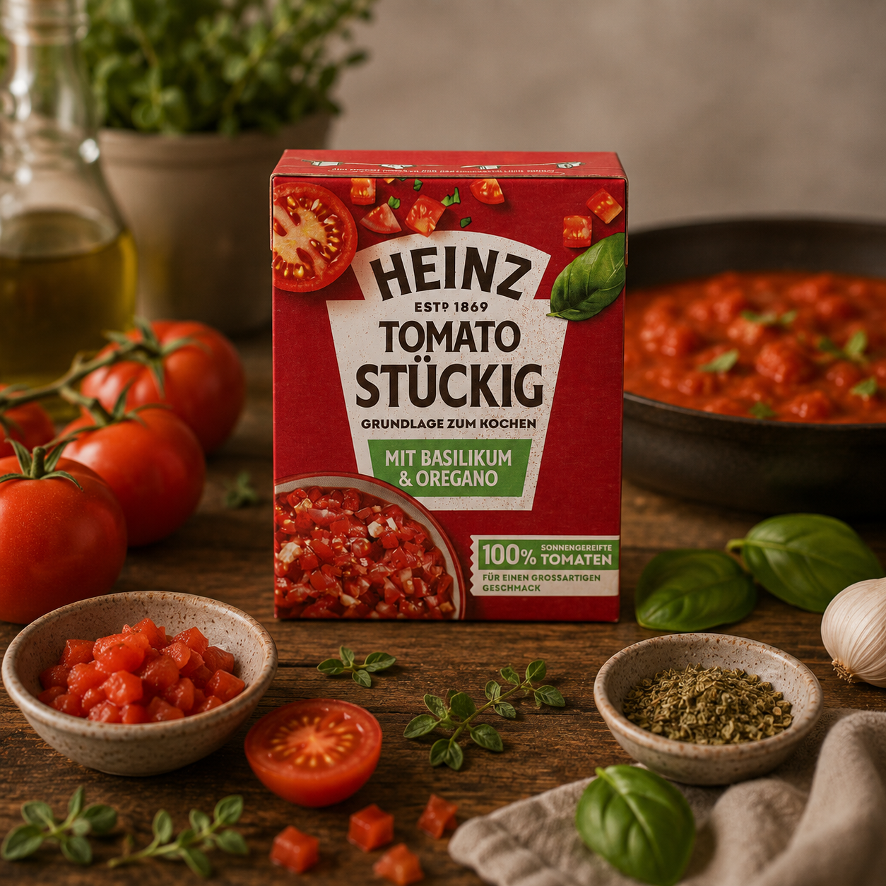 Heinz Tomato Stückig Basilikum & Oregano 390g